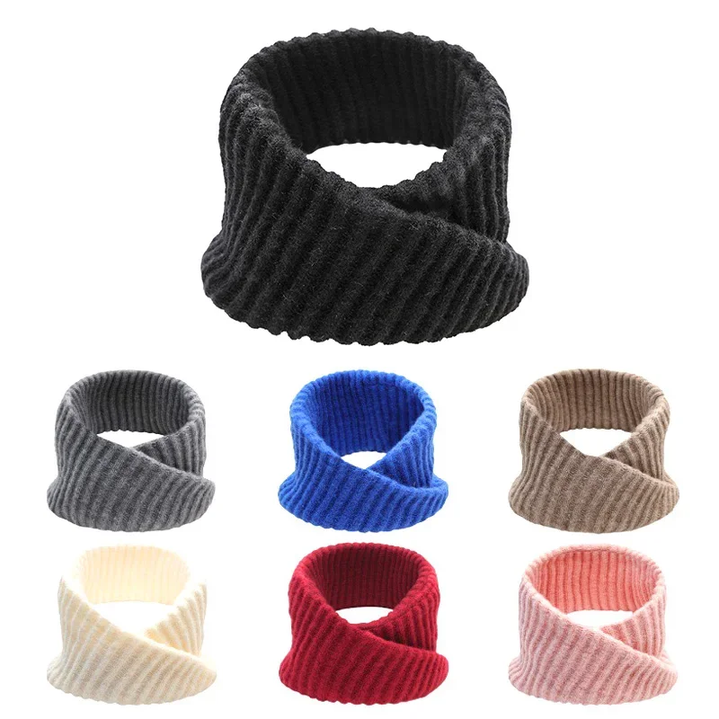 

Knitted Fake Collar Detachable Scarf Warm Plush Knitted Collar Scarf for Women Turtleneck Neck Cover Winter Windproof Wrap Scarf