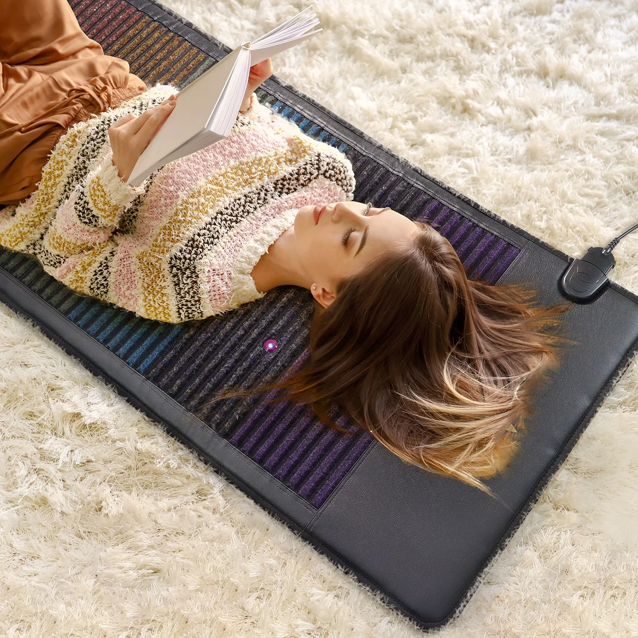 

Seven-Color Amethyst Crystal Heating Photon Mattress Far Infrared Negative Ion Ultra Long Wave PEMF Home Use Beauty Equipment