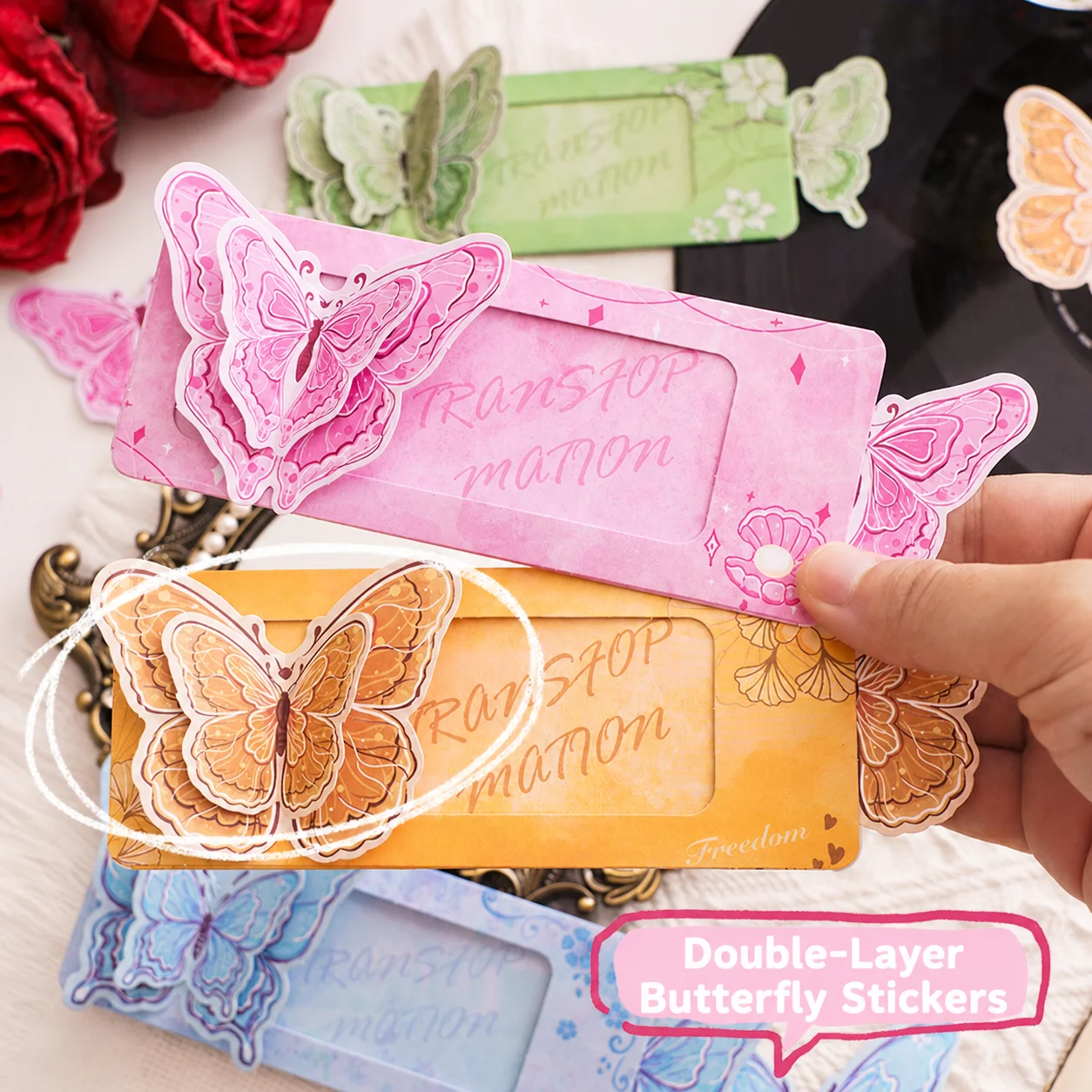 Pull-Out 3d Butterfly Greeting Card Thick Paper Double-Layer Decorative Card For All Festival Gifting, Handwritten Blessing Note