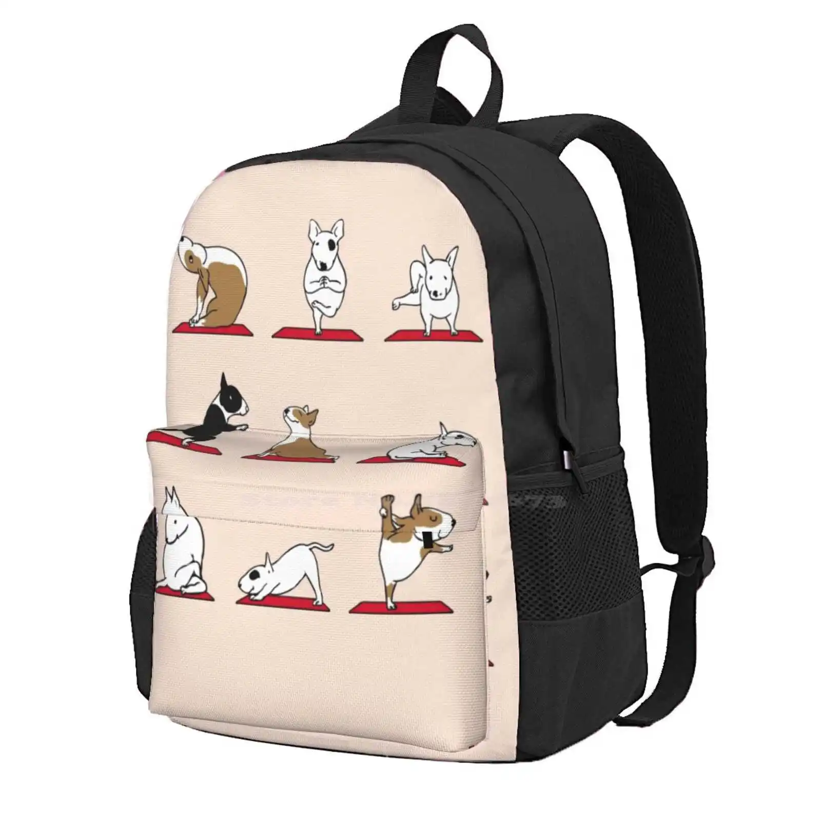 Bull Terrier Yoga Hot Sale Schoolbag Backpack Fashion Bags Bull Terrier Yoga