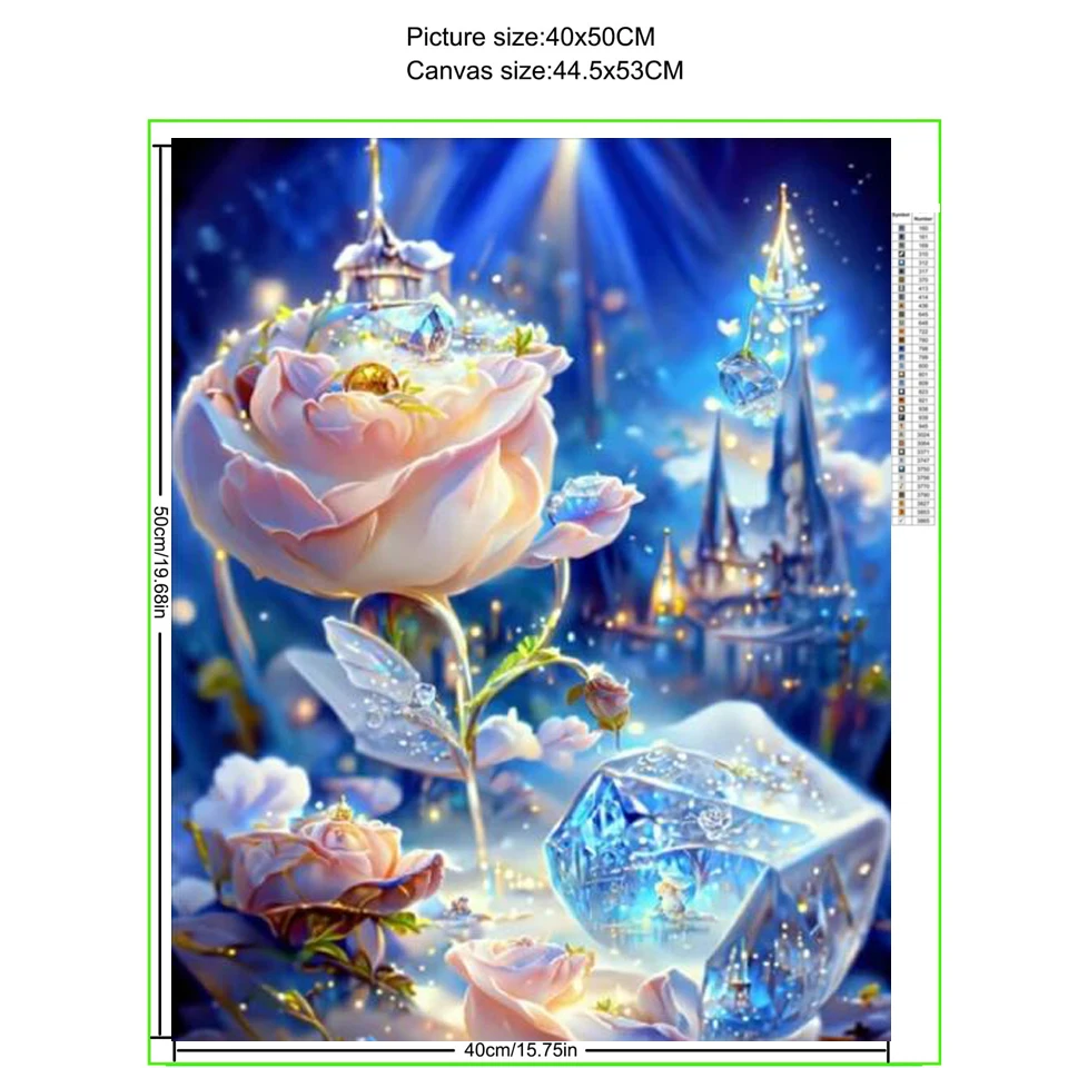 DIY Diamond Painting Art New 2024 Crystal Pink Rose Castle Landscape 5D Cross Stitch Mosaic Diamond Embroidery Home Decor W351