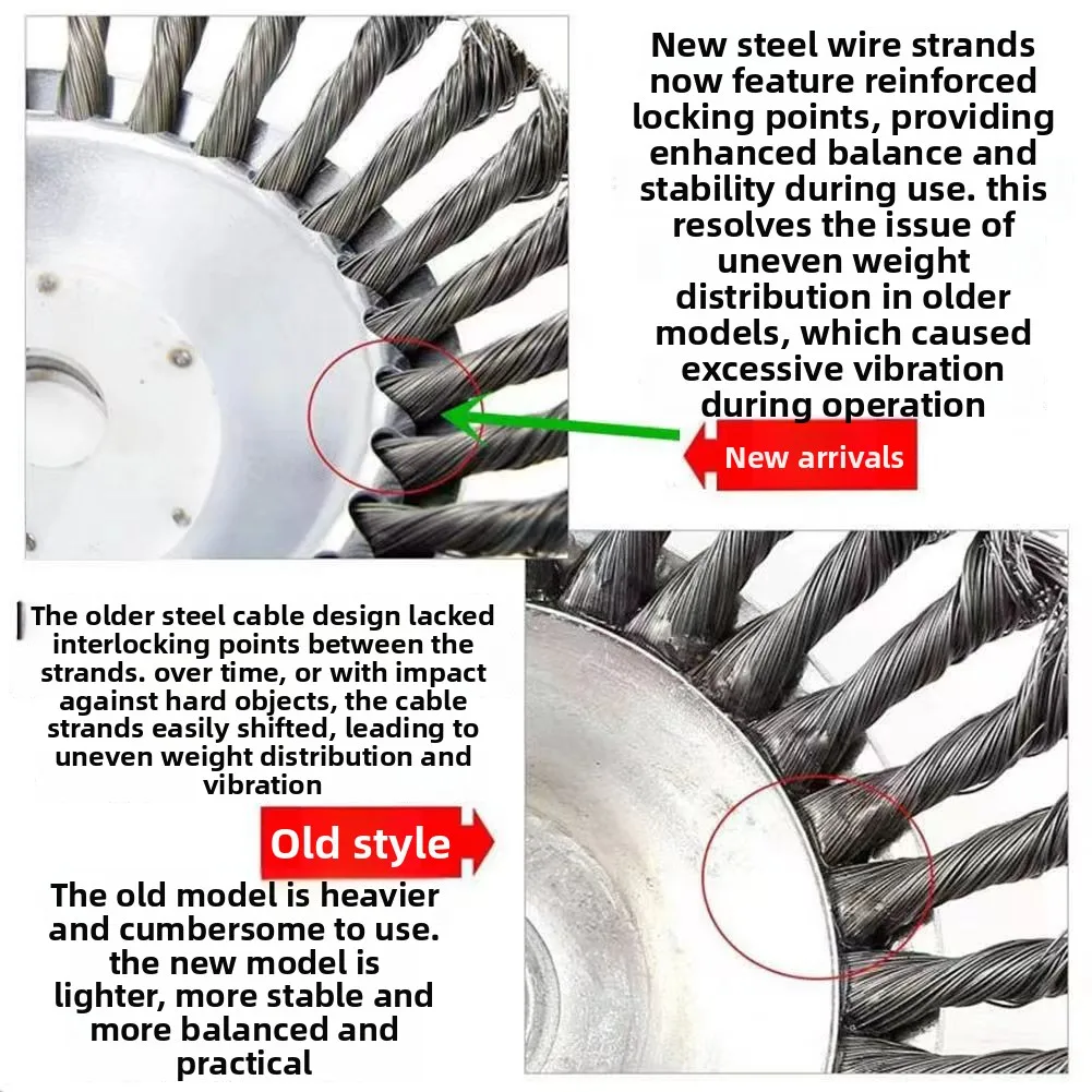 6/8인치 강철 와이어 휠 정원 잡초 브러시 잔디 깎기 기계 잔디 제거기 트리머 커터 도구 정원 잔디 트리머 헤드 잡초 브러시