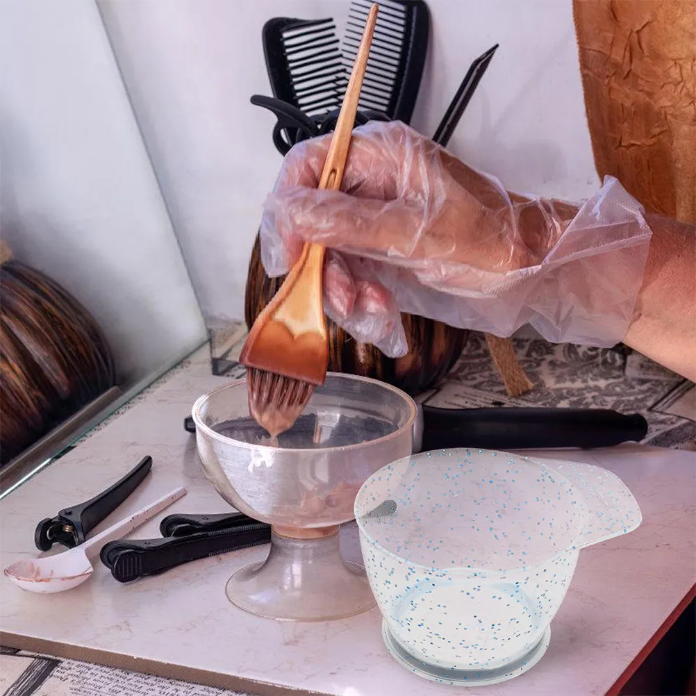

2Pcs Sparkling Hair Coloring Bowl Premium Plastic Mixing Bowl for Hairstylists Salon Supplies Hair Dyeing Accessories Color