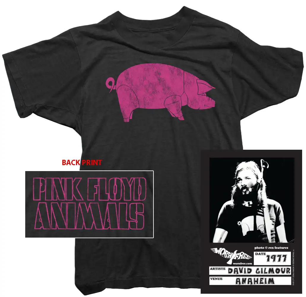 Pink Floyd Animals Pig Print Women Men Oversized Y2k Short Sleeve Casual Cotton Harajuku Vintage Streetwear Female Male Clothing