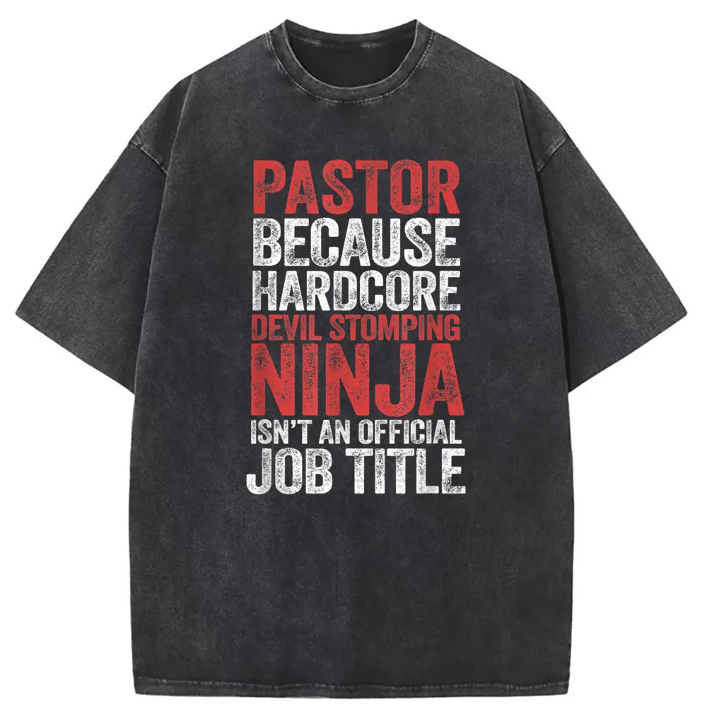 Pastor Because Devil Stomping Ninja Retro Tshirts For Men Brand New Labor Day Long Sleeve Sweatshirts Comfortable T Shirt