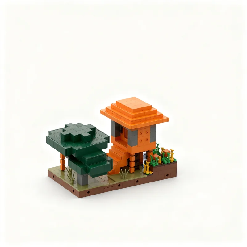 925pcs MOC My World The Savanna Village Part C Fisher Model Building Blocks Architecture Toys Christmas Gifts Assemble Kids DIY