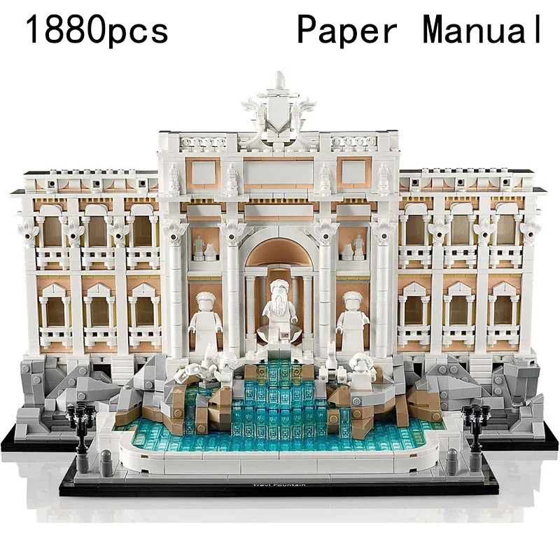 1880 Teile Raumdekoration Brunnen Architektur Baustein-Set Konstruktions-Ziegelstein-Modell Erwachsene Geburtstag Weihnachtsgeschenke