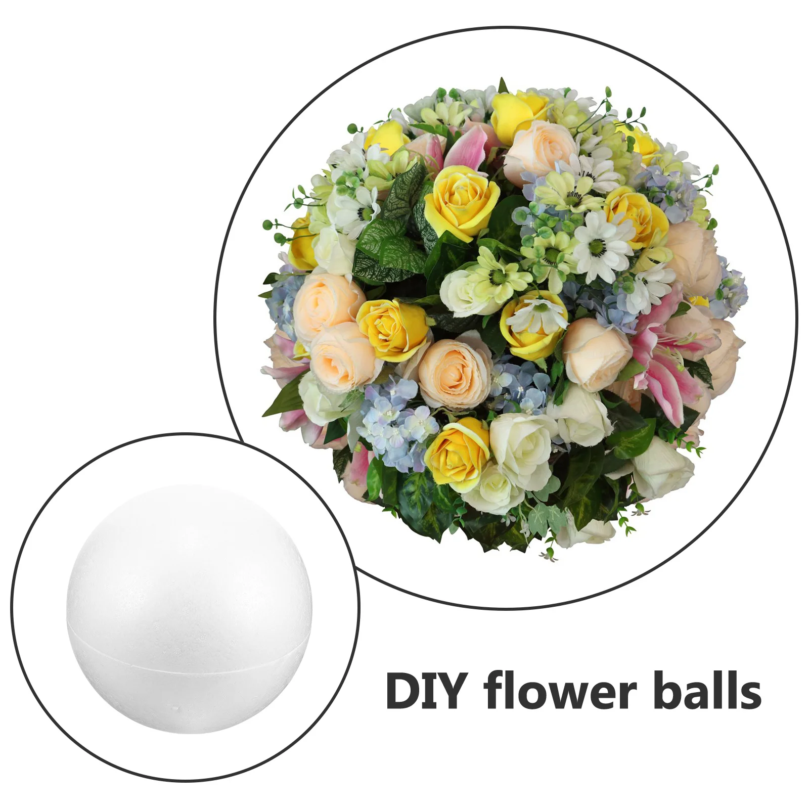 كرة إسفنجية بيضاء مقاس 6 سم لتزيين الحرف اليدوية لتزيين حفلات الزفاف وعيد الميلاد من الفوم مستلزمات النمذجة اليدوية