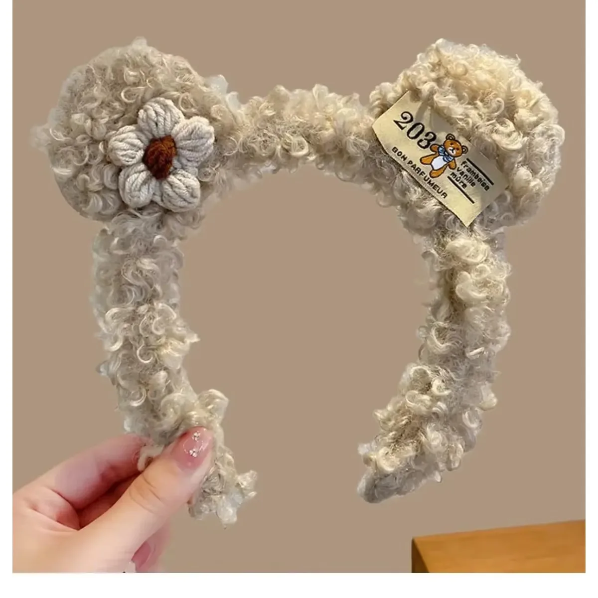 لطيف القطيفة زهرة غسل الوجه الشعر هوب القهوة الضحلة مضحك عقال جميل ماكياج إكسسوارات الشعر هدية للنساء #3