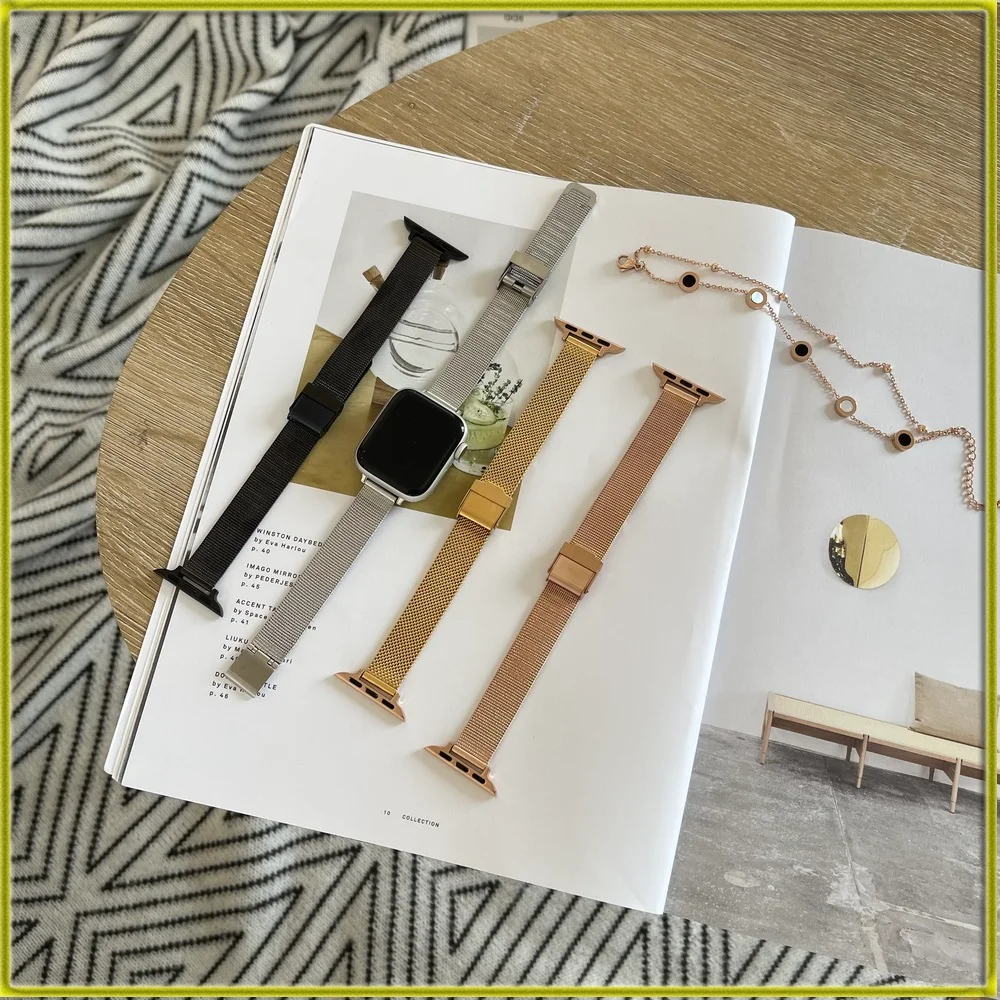 

Браслет для часов iwatch7123456se, новый ремешок для часов Apple Watch iwatch 1/2/3/4/5/6/7, ремешок из нержавеющей стали