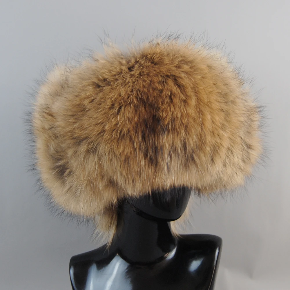 Unisex Outdoor Windproof Winter Natural Real Fox Fur Bombers Hats Quality Raccoon Fur Cap Man Luxury Real Sheepskin Leather Hat