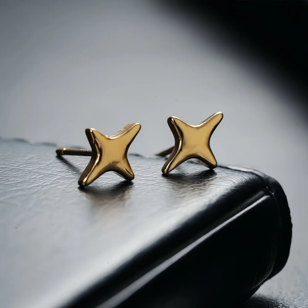 بسيطة الصليب نجوم الرجال سبيكة وأقراط الرجعية الشارع العصرية ارتداء مجوهرات أزياء السيدات اكسسوارات الهدايا #5