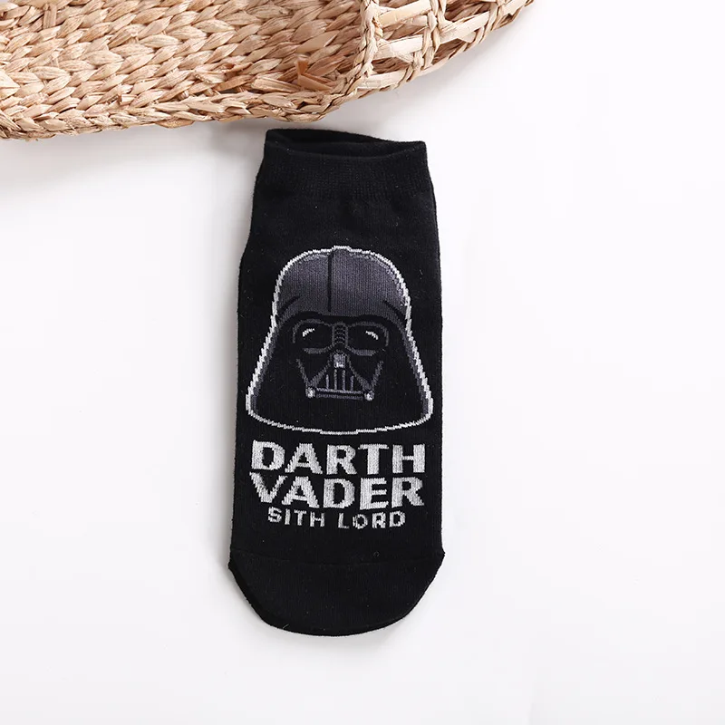 Disney Anime Mandalorian Figure Darth Vader Imperial Stormtrooper R2-D2 Cotton Short Tube Boat Socks Birthday Gifts