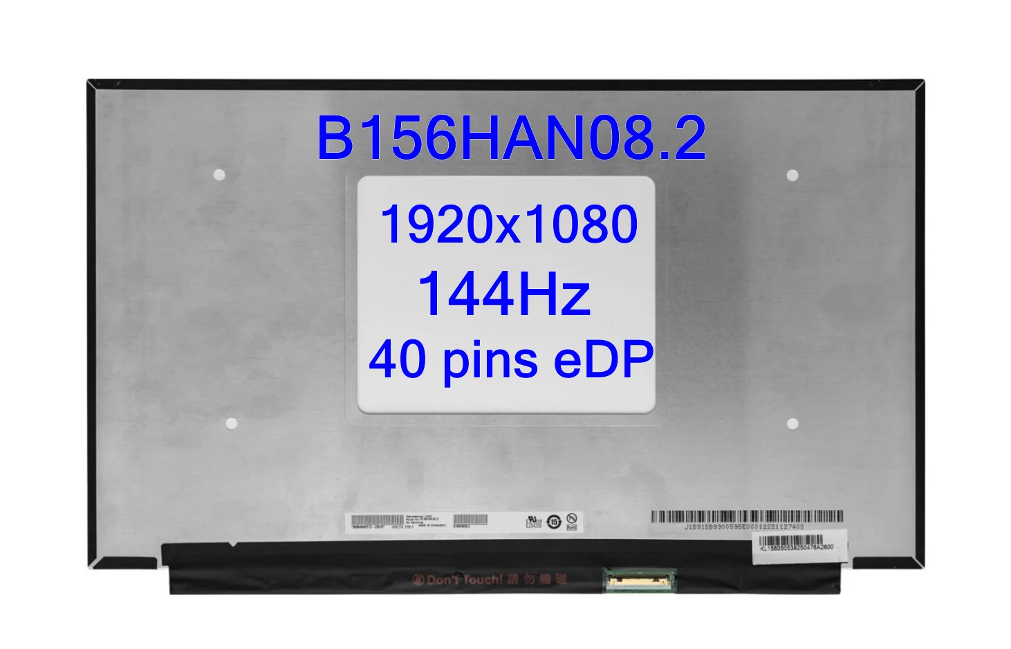 

15.6" IPS 144Hz Laptop LCD Screen B156HAN08.2 fit B156HAN08.0 NV156FHM-N4K NV156FHM-N4G NV156FHM-N4N Upgrade Gaming 40pins eDP