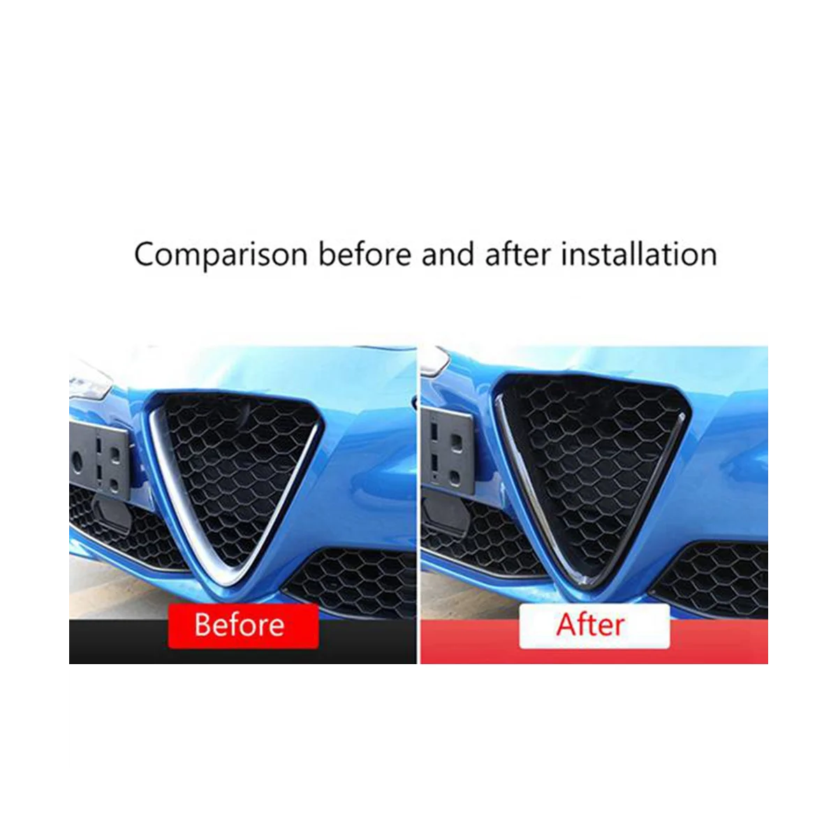 For Alfa Romeo Giulia 2017-2019 Front Air Grilles Logo Decoration Ring Cover Trim Sticker Frame