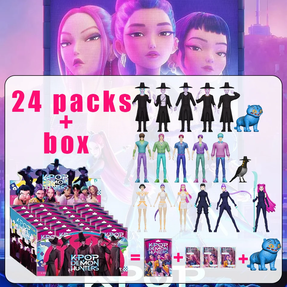 

1-24 шт. Kpop Demon Hunters слепая коробка Фигурка Игрушка Дерпи Тигр Руми Мира Зои Киска Фигурка Кукла Для фанатов Рождественские подарки на день рождения
