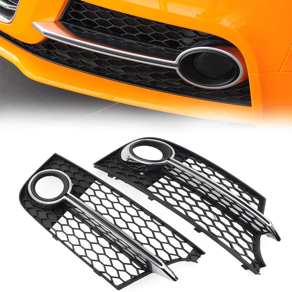 

1Pcs Car Front Bumper Honeycomb Mesh Fog Light Grille Cover Left/Right For Audi TT MK2 S-LINE TTS 2011-2014