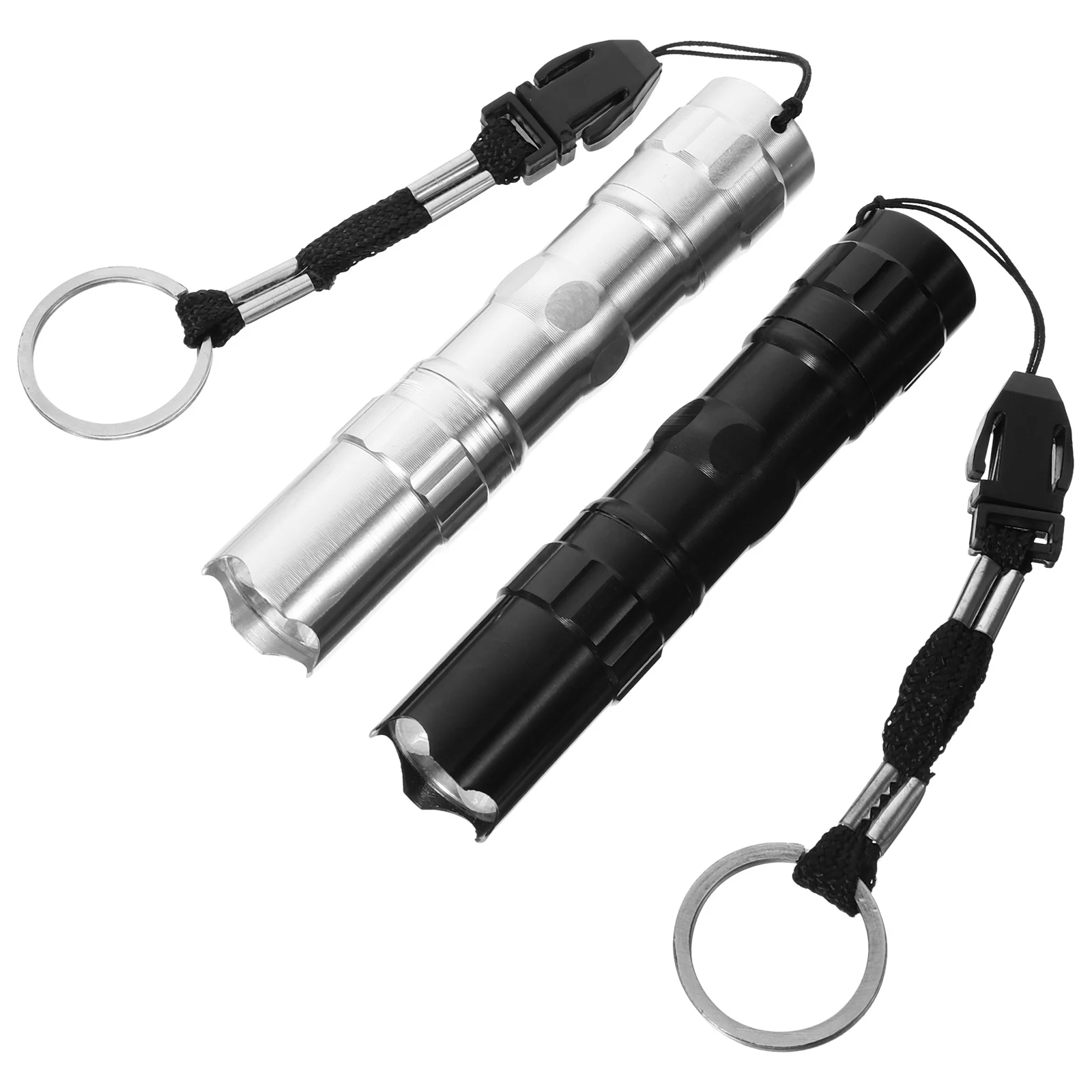 2 Pcs Waterproof Light Flashlight Portable Torch Super Bright Electric Lanyrad Outdoor