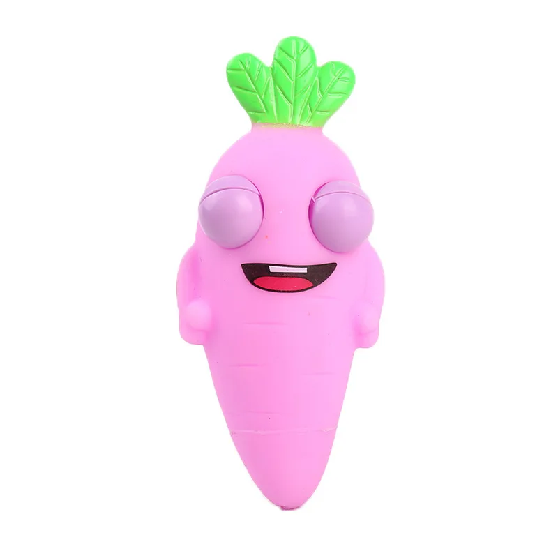 Creative Carrots Popping The Eyes Cute Fruit Squeezing Toys for Kids Silicon Decompression Stress Vent Explosive Squeeze Eye Toy