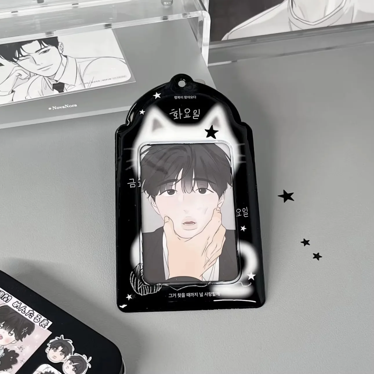 Koreanisches süßes Kätzchen, 7,6 cm, PVC-Kartenrahmen, Polaroid-Stil, Display, Sammlerspielzeug, ideal für Unterkunft und Dekoration