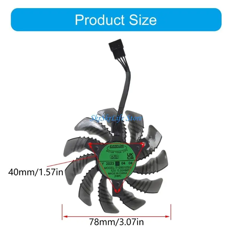 E65E 78mm 12V 4Pin Grafikkartenkühllüfter für 3050 3060 3060ti Gaming OC Cooler VGA -Lüfter als Ersatz PLD08010S12HH
