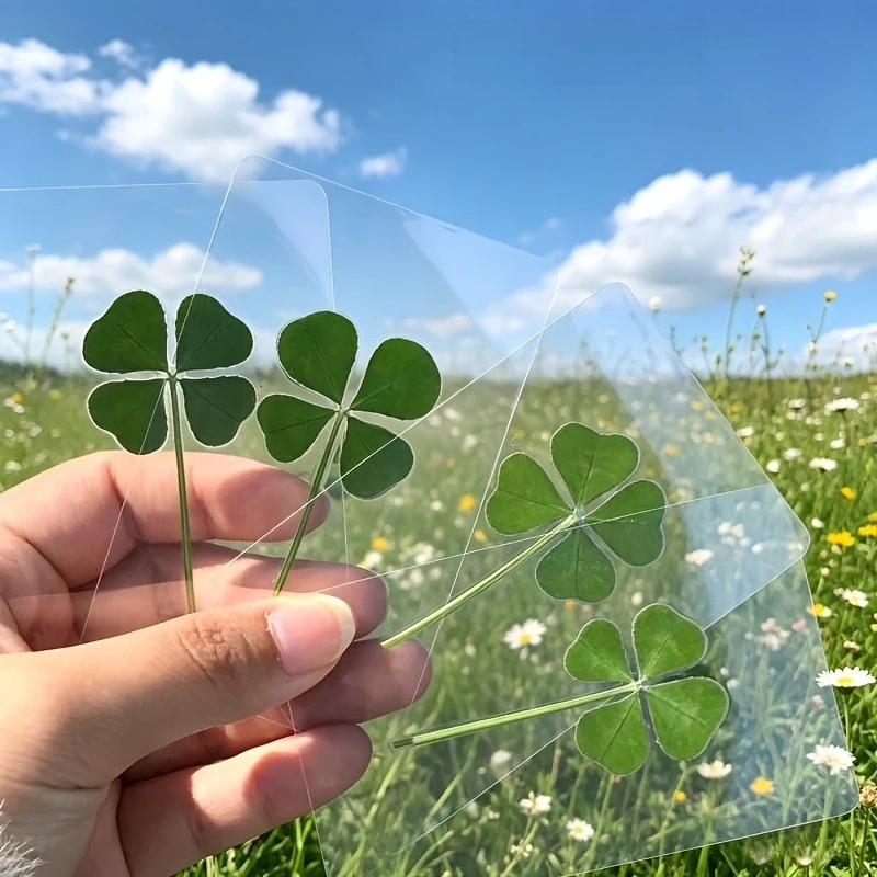10Pcs Transparent Healing Clover Bookmarks, Multi‑Occasion Greeting Cards for New Year Birthday Party Gift
