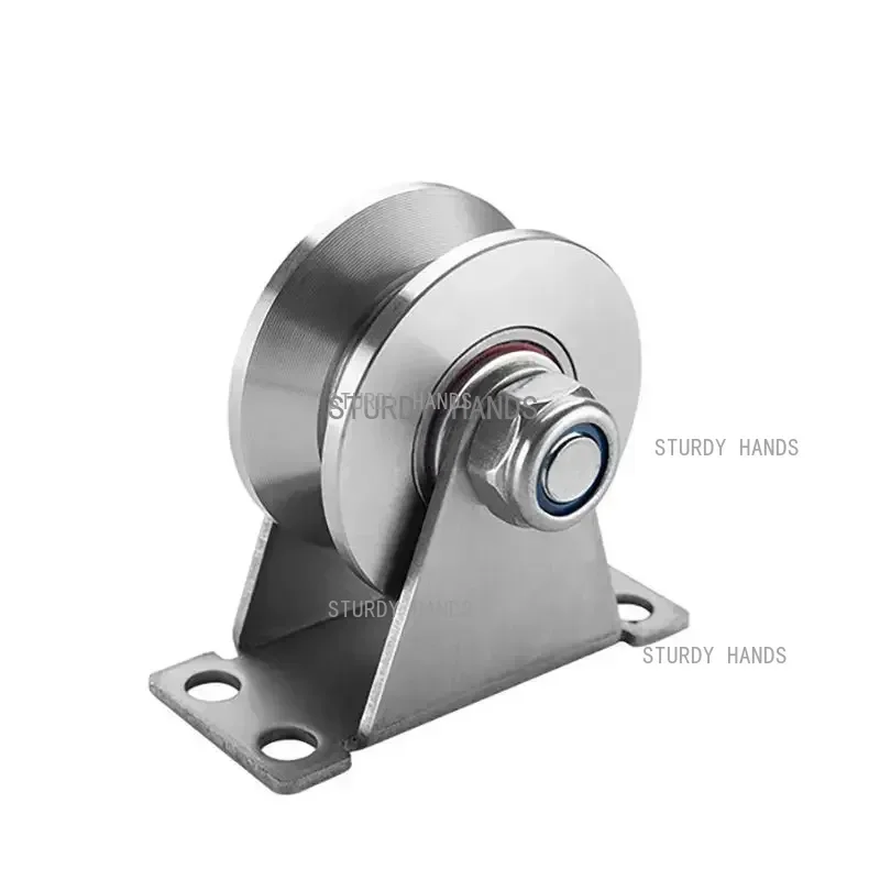 1pc Stainless Steel Tripod Pulley Wire Rope Lifting Bearing Pulley Hanging Wheel, Home Sliding Doors Track Wheel Pulley Hardware