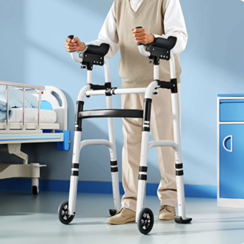 

Реабилитационный тренажер-ходунки для пожилых людей с опорой для рук, трости для инвалидов, роляторы, каркасные ходунки из углеродистой стали