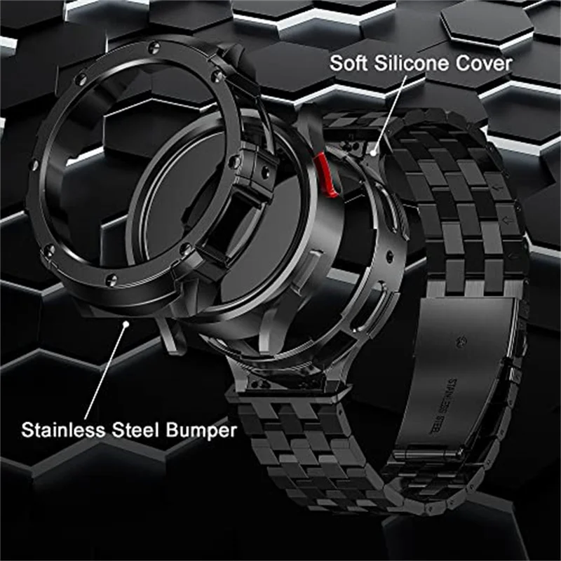 Stainless Steel case+Strap For Samsung Galaxy Watch 5 Pro 45mm (not watch) metal Bumper Cover Bracelet galaxy watch5 pro 45 Band