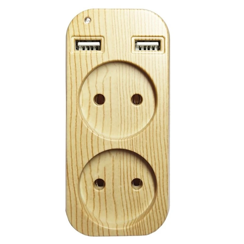 European Travel Plug Adapter With 2 USB Port Charger Outlet Adapter For Germany For French Russian Sockets EU Plug-Y41A