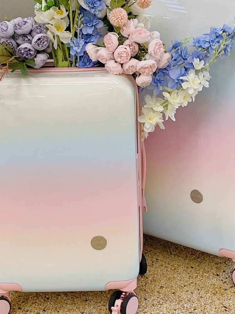 New Rolling Luggage Travel Suitcase Ice Cream Gradient Trunk Fashion Large Capacity Case Silent Universal Wheel Boarding luggage