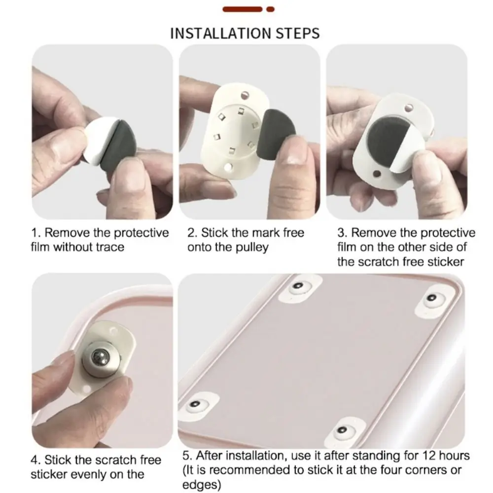 4 ชิ้น/เซ็ต Mini Mute Caster ล้อ Self กาว 360 หมุน Rolling Pulley สําหรับดอกไม้หม้อถังขยะ Heavy Duty เฟอร์นิเจอร์ค่าเฉลี่ย