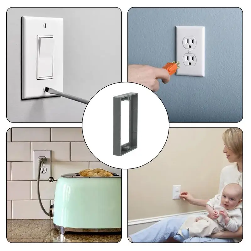 Wall Socket Box Extender Household Receptacle Outlet Box Extender 6PCS User-Friendly Socket Box Extender For Metal Fiberglass