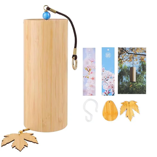 Imagen 2 del producto Campanas de viento de bambú, acordes musicales hechos a mano, sonido curativo, campana de viento, instrumentos musicales, decoración del hogar, jardín y Patio