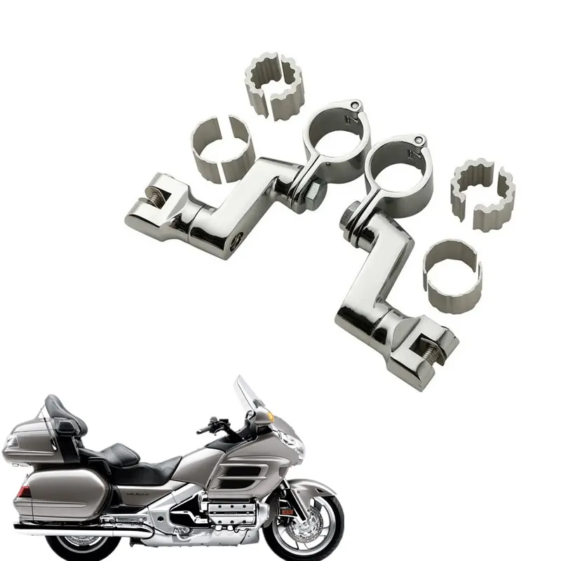 For Honda Goldwing GL1800 GL 1800 Motorcycle Acsessories Universal Front Bowleg Foot Pegs Rest Clamps 35mm For