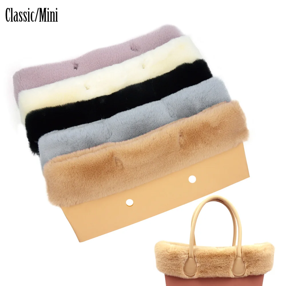 New Faux Rex Rabbit Fur Furry Thermal Plush Trims for O BAG Decoration Classic Mini Obag Accesorios Winter Autumn bags
