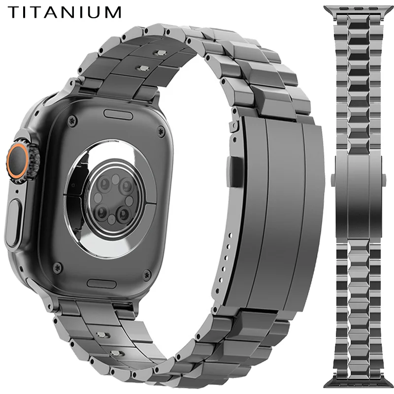 

Роскошный титановый браслет для Apple Watch Ultra 2 Band 49 мм 45 мм 44 мм 46 мм Деловой ремешок для IWatch Series 10 9 8 7 6 5 4 Se 3 2