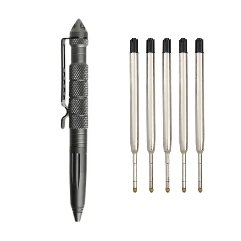 Hochwertige, rutschfeste, selbstverteidige Kugelschreiber aus Aluminium, multifunktionaler taktischer Stift, Bürozubehör, Schulbedarf