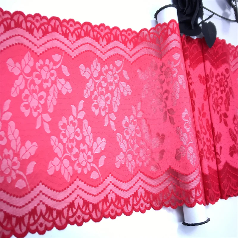 Quality Stretch Lace Sewing Accessories Two Tone Elastic Lace Trim Nylon-Spandex Lace Fabrics For Clothing Crafts