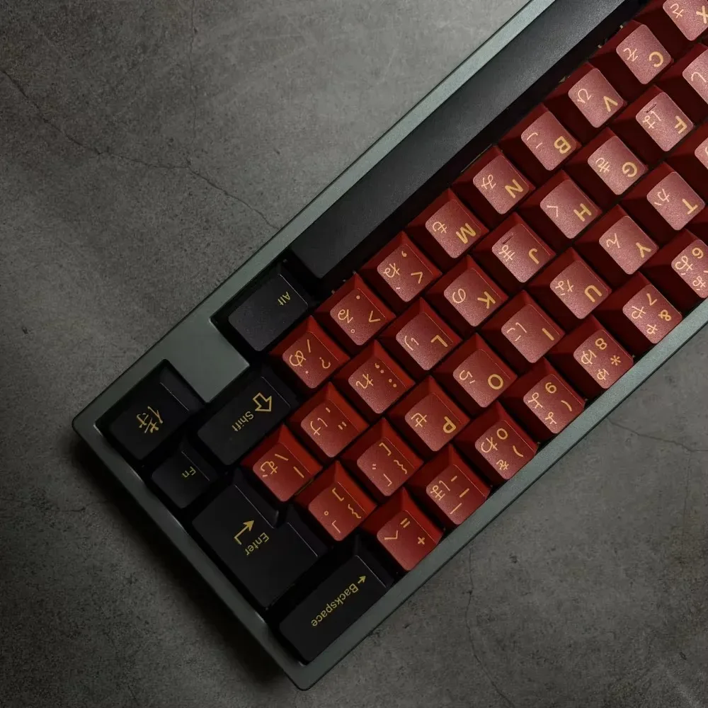 GMK Red Samurai Theme Keycaps Set Cherry Profile PBT Japanese Red Black 5 Side Dye Sublimation for MX Mechanical Keyboard Gifts