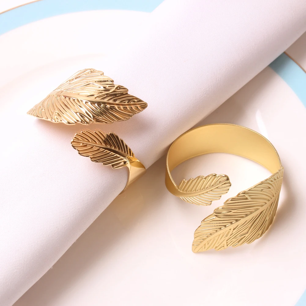 8 Napkin Rings Gold Plated Alloy Rust Resistant Design for Stylish Table Setting Daily Use and Special Event Decoration