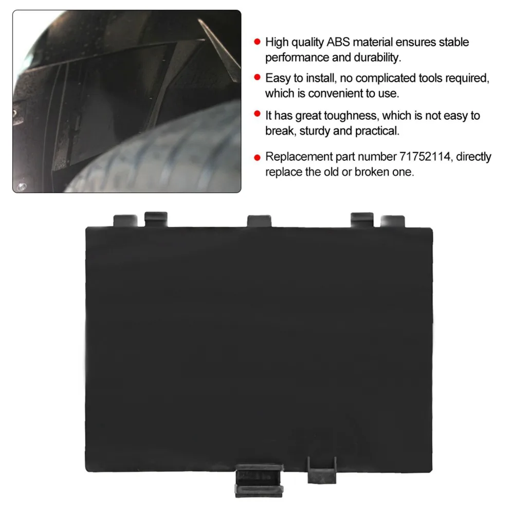 Black Daytime Running Light Inlet Cover ABS OE: 71752114 Headlamp Side Access Cap DRL Repair Trim Pad for Fiat 500