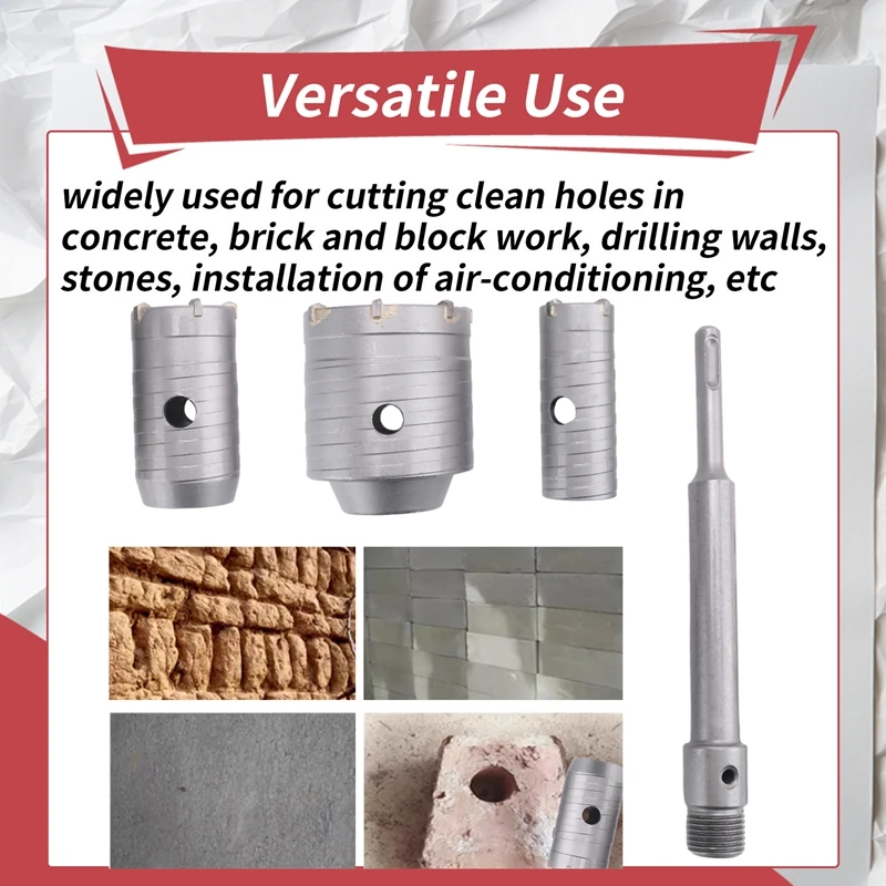 ABNO-SDS Plus mata bor listrik, mata bor pembuka lubang dinding batu bata berongga beton AC pipa Air lubang Driller