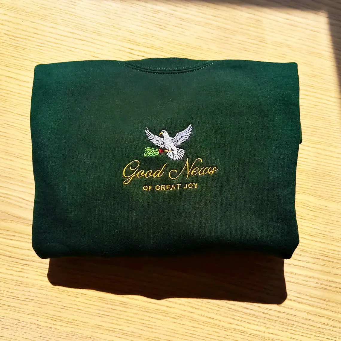 Buone notizie di Great Joy Pigeon Felpe spesse girocollo vintage ricamate Maglioni estetici a maniche lunghe casual larghi femminili