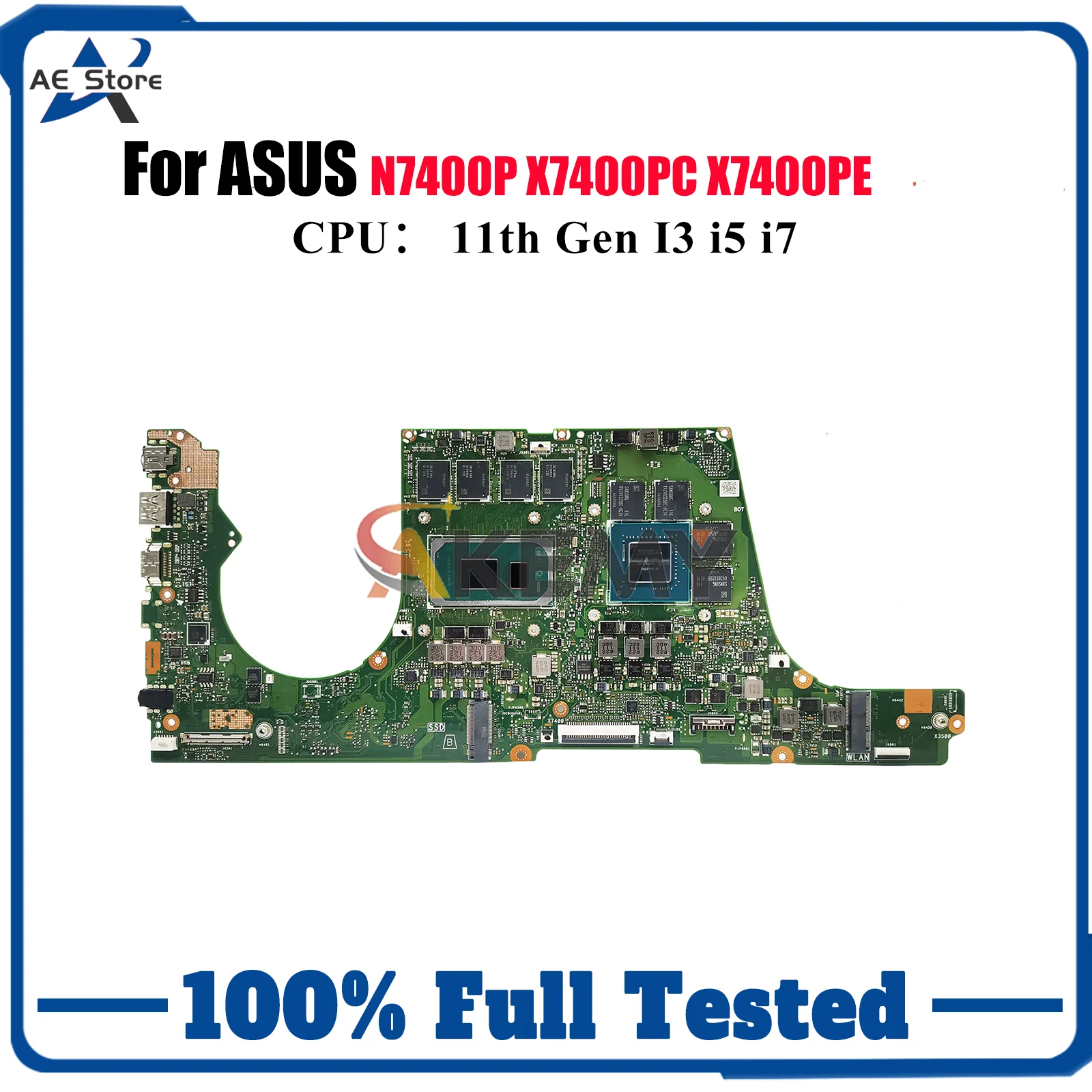 

X7400PC Материнская плата для ноутбука ASUS X7400PC V3500P V3400P K3400P N7400P X7400PE X7400P K3500P Материнская плата с 11-го поколения I3 i5 i7