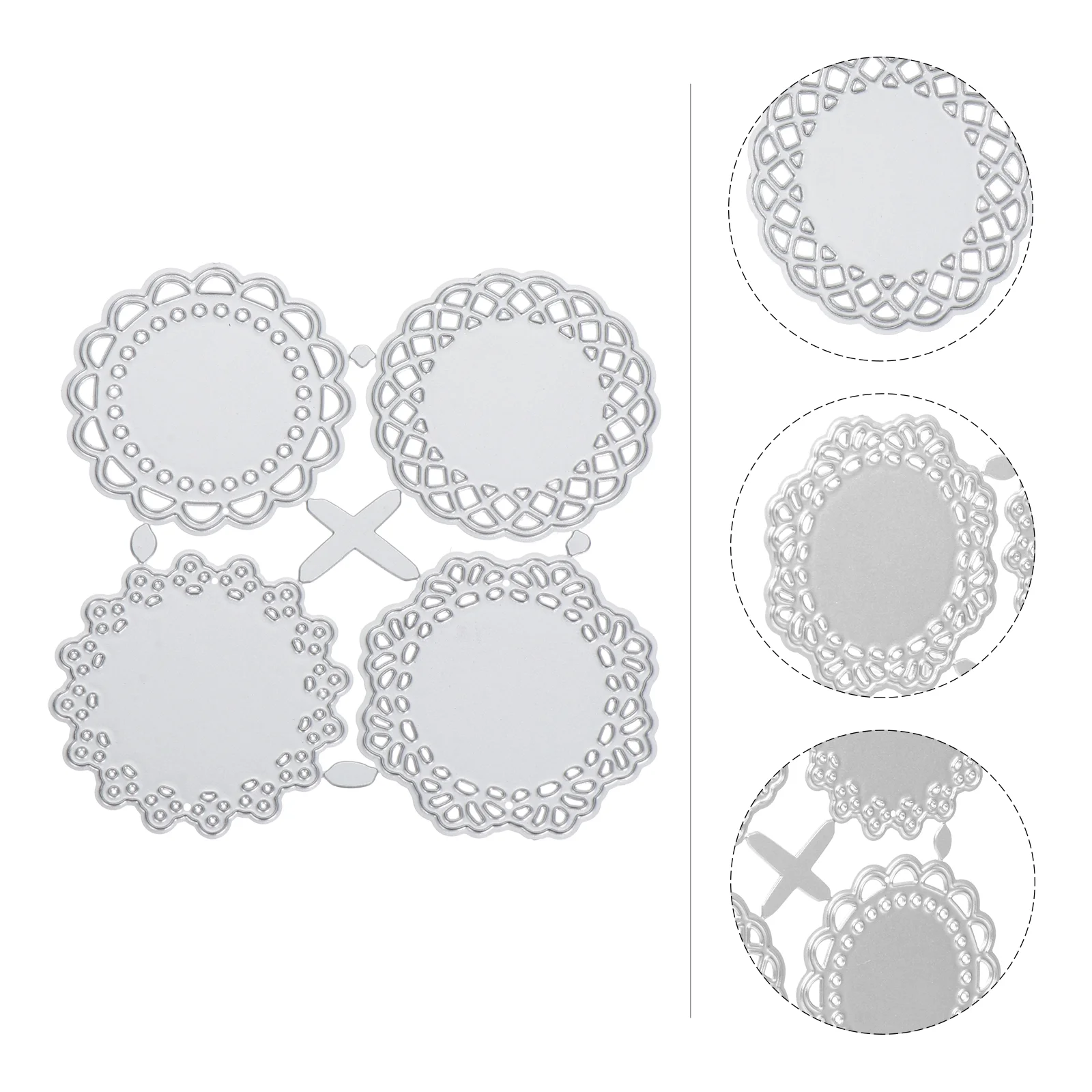 4 Pcs Round Lace Knife Die Cuts for Cards Making Cutting Dies Template Crafts Layering Stencils