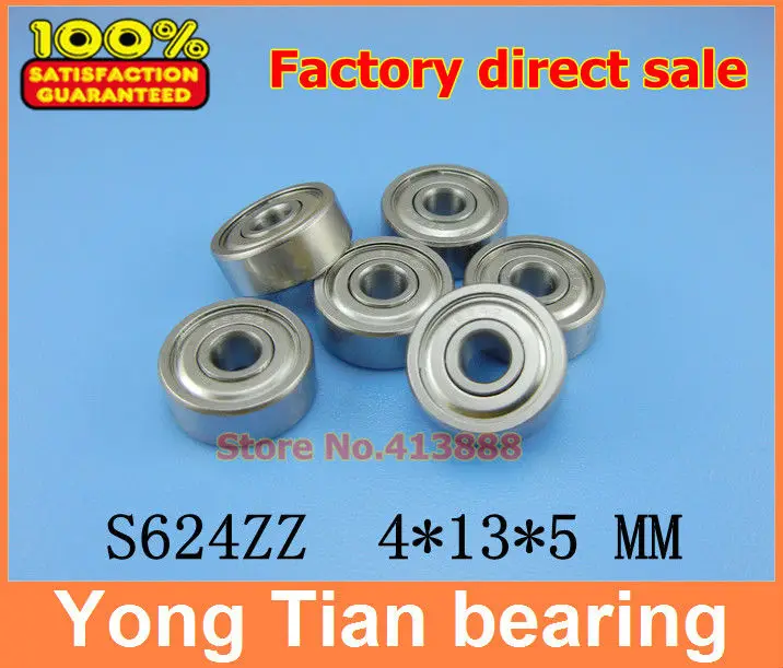 500pcs free shipping SUS440C environmental corrosion resistant stainless steel deep groove ball bearings S624ZZ 4*13*5 mm