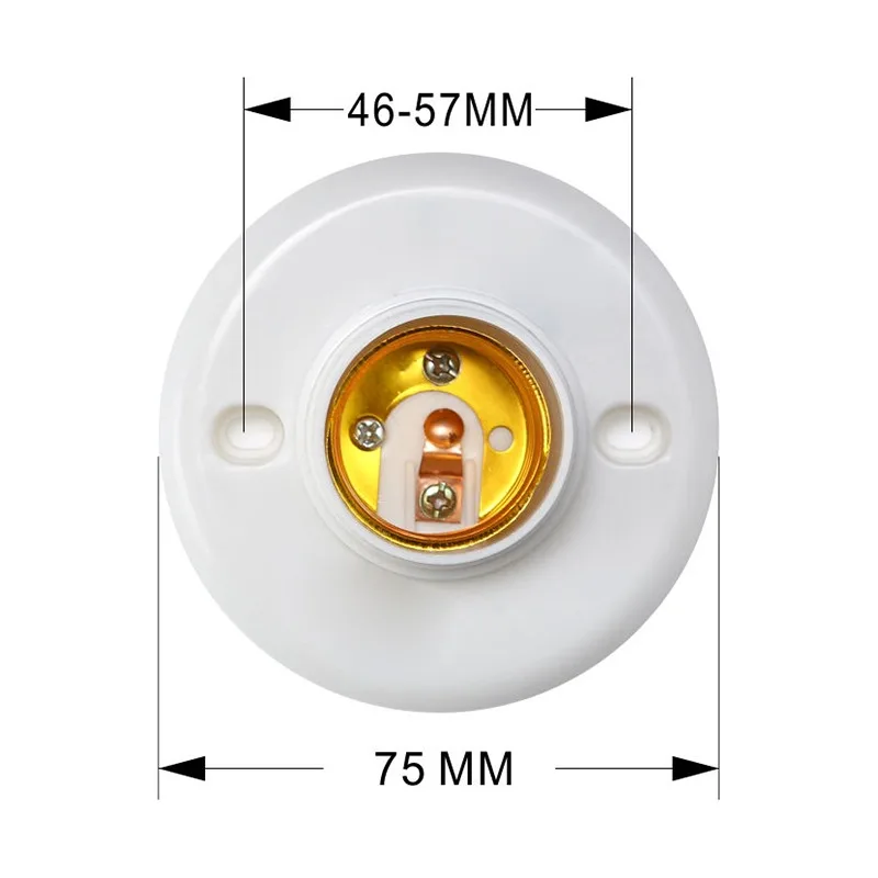 

2/6/10PCS PC E27 Screw Cap Socket White Ceiling Light Lamp Bulb Fixing Base Stand Light Bulb Holder Spiral LED Bulb Base