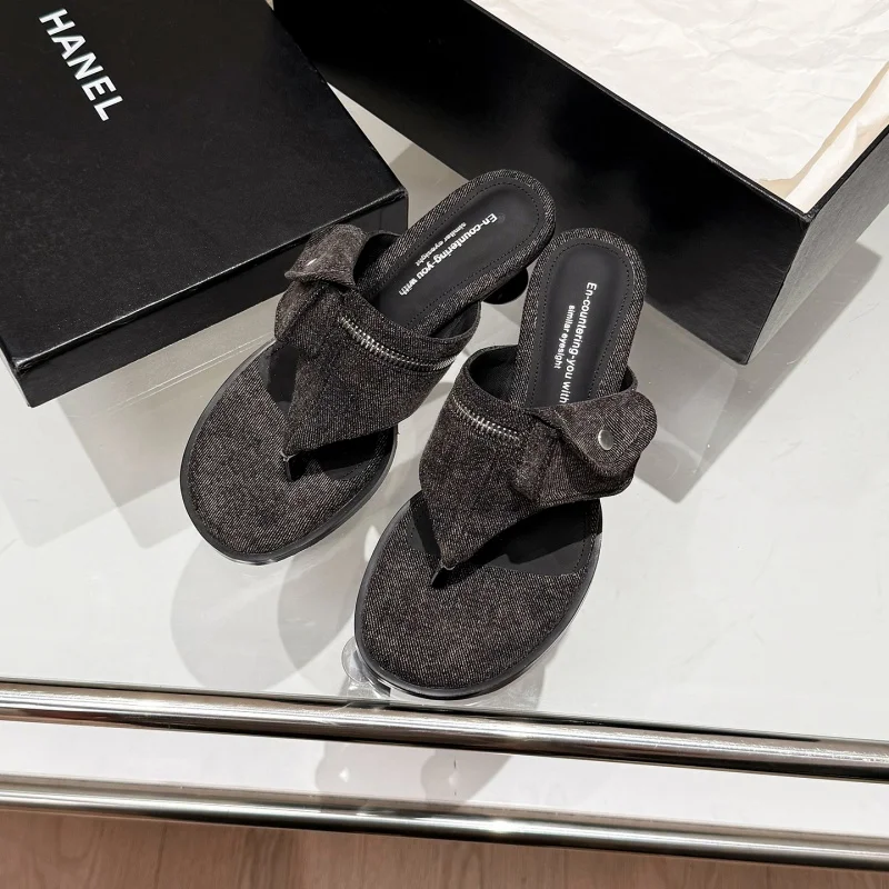MKKHOU Fashion Sandals Women New High Quality Genuine Leather Slippers Zipper Pocket Wine Glass Heels Sandals Slippers Summer