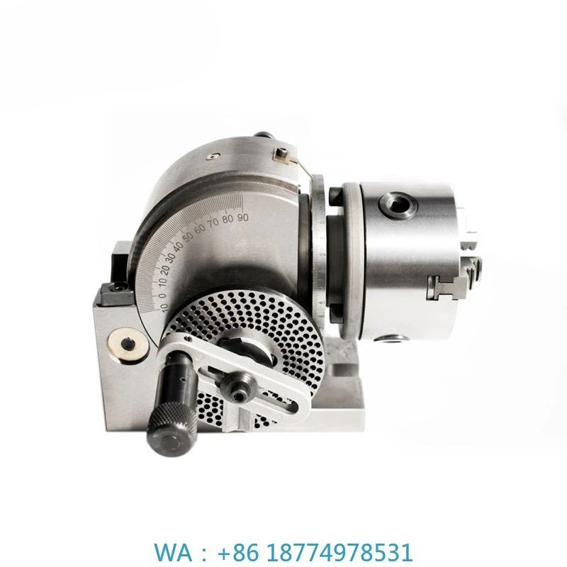 Perlengkapan Mesin Bor dan Frais dengan Kepala Indexing Ganda BS100/4 Inch, Pelat Indexing Vertikal dan Horizontal